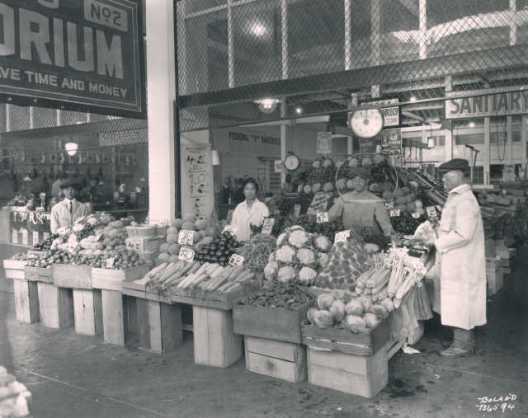Tommy's Produce Stand, run by the Inouye family.Sanitary Market 1922